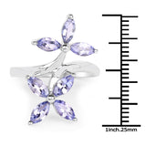 1.68 Carat Genuine Tanzanite .925 Sterling Silver Ring