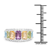 3.61 ct. Genuine Multi Stone .925 Sterling Silver Ring