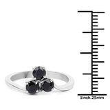 0.99 Carat Genuine Black Sapphire .925 Sterling Silver Ring