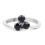 0.99 Carat Genuine Black Sapphire .925 Sterling Silver Ring