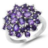 2.54 Carat Genuine Amethyst .925 Sterling Silver Ring