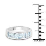 2.00 ct. Genuine Aquamarine .925 Sterling Silver Ring