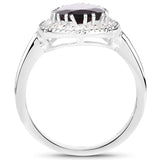 3.94 Carat Genuine Garnet & White Topaz .925 Sterling Silver Ring