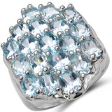 8.55 Carat Genuine Blue Topaz .925 Sterling Silver Ring