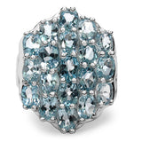 8.55 Carat Genuine Blue Topaz .925 Sterling Silver Ring