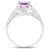 0.73 Carat Genuine Amethyst .925 Sterling Silver Ring