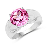 4.55 ct. Genuine Pink Topaz .925 Sterling Silver Ring for women