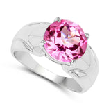 4.55 ct. Genuine Pink Topaz .925 Sterling Silver Ring for women