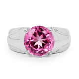 4.55 ct. Genuine Pink Topaz .925 Sterling Silver Ring for women