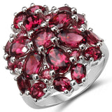 6.54 Carat Genuine Rhodolite .925 Sterling Silver Ring