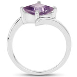 1.50 Carat Genuine  Amethyst .925 Sterling Silver Ring