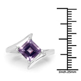 1.50 Carat Genuine  Amethyst .925 Sterling Silver Ring