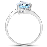 1.90 Carat Genuine Blue Topaz .925 Sterling Silver Ring