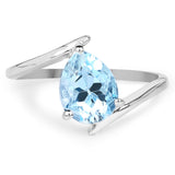 1.90 Carat Genuine Blue Topaz .925 Sterling Silver Ring