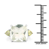 6.80 Carat Genuine Green Amethyst & Peridot .925 Sterling Silver Ring