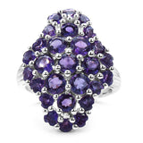 4.70 Carat Genuine Amethyst .925 Sterling Silver Ring