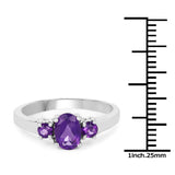 1.00 Carat Genuine Amethyst .925 Sterling Silver Ring