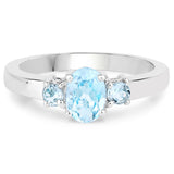 1.19 Carat Genuine Blue Topaz .925 Sterling Silver Ring