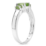 1.03 Carat Genuine Peridot .925 Sterling Silver Ring