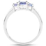 0.95 ct Genuine Tanzanite .925 Sterling Silver Ring for women