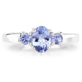 0.95 ct Genuine Tanzanite .925 Sterling Silver Ring for women