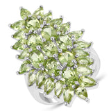 8.89 Carat Genuine Peridot .925 Sterling Silver Ring