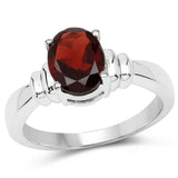 2.00 Carat Genuine Garnet .925 Sterling Silver Ring