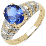 1.88 Carat Tanzanite 10K Yellow Gold Ring for Women