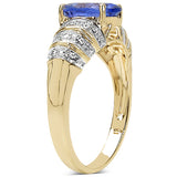 1.88 Carat Tanzanite 10K Yellow Gold Ring for Women