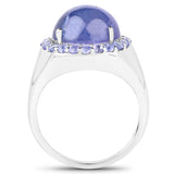 7.80 Carat Genuine Tanzanite .925 Sterling Silver Ring