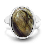 10.80 ct Genuine Labradorite .925 Sterling Silver Ring