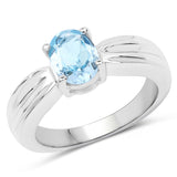 1.60 Carat Genuine Blue Topaz .925 Sterling Silver Ring