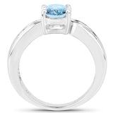 1.60 Carat Genuine Blue Topaz .925 Sterling Silver Ring