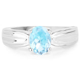 1.60 Carat Genuine Blue Topaz .925 Sterling Silver Ring