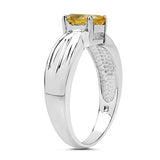 1.20 Carat Genuine Citrine .925 Sterling Silver Ring