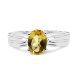 1.20 Carat Genuine Citrine .925 Sterling Silver Ring
