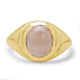 14K Rose Gold Plated 2.95 Carat Genuine Morganite .925 Sterling Silver Ring