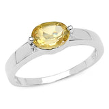 0.80 Carat Genuine Citrine .925 Sterling Silver Ring