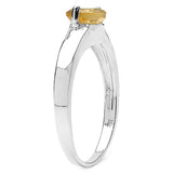 0.80 Carat Genuine Citrine .925 Sterling Silver Ring