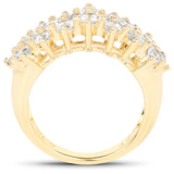 14K Yellow Gold Plated 1.76 Carat Genuine White Topaz .925 Sterling Silver Ring