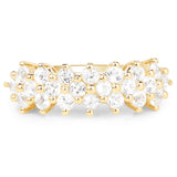 14K Yellow Gold Plated 1.76 Carat Genuine White Topaz .925 Sterling Silver Ring