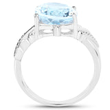 5.15 Carat Genuine Blue Topaz .925 Sterling Silver Ring