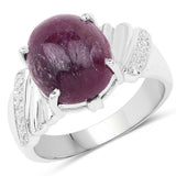 7.50 Carat Dyed Ruby .925 Sterling Silver Ring
