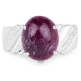 7.50 Carat Dyed Ruby .925 Sterling Silver Ring