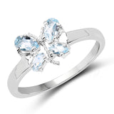 0.68 ct. Genuine Blue Topaz .925 Sterling Silver Ring