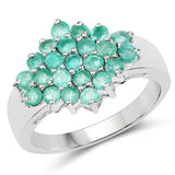 1.61 Carat Genuine Zambian Emerald .925 Sterling Silver Ring