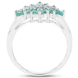 1.61 Carat Genuine Zambian Emerald .925 Sterling Silver Ring