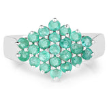 1.61 Carat Genuine Zambian Emerald .925 Sterling Silver Ring