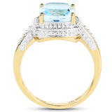 2.30 Carat Genuine Blue Topaz 10K Yellow Gold Ring
