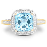2.30 Carat Genuine Blue Topaz 10K Yellow Gold Ring